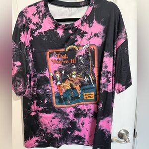 Pink and Black Graphic T-Shirt